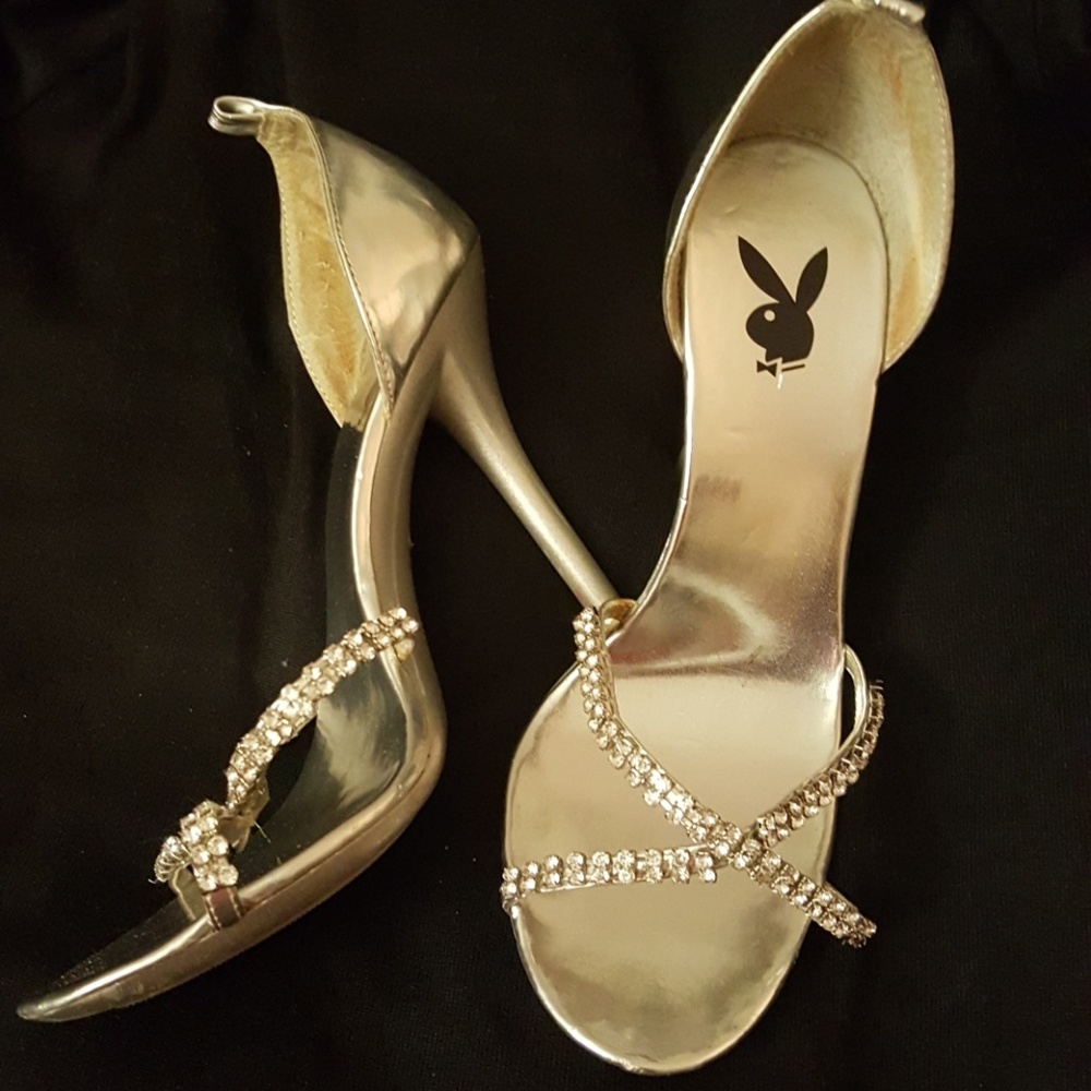 Silver bling heels